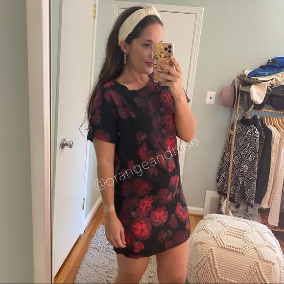 ZIMMERMANN Red Black Floral Mini Shift Dress 0 - Picture 3 of 12